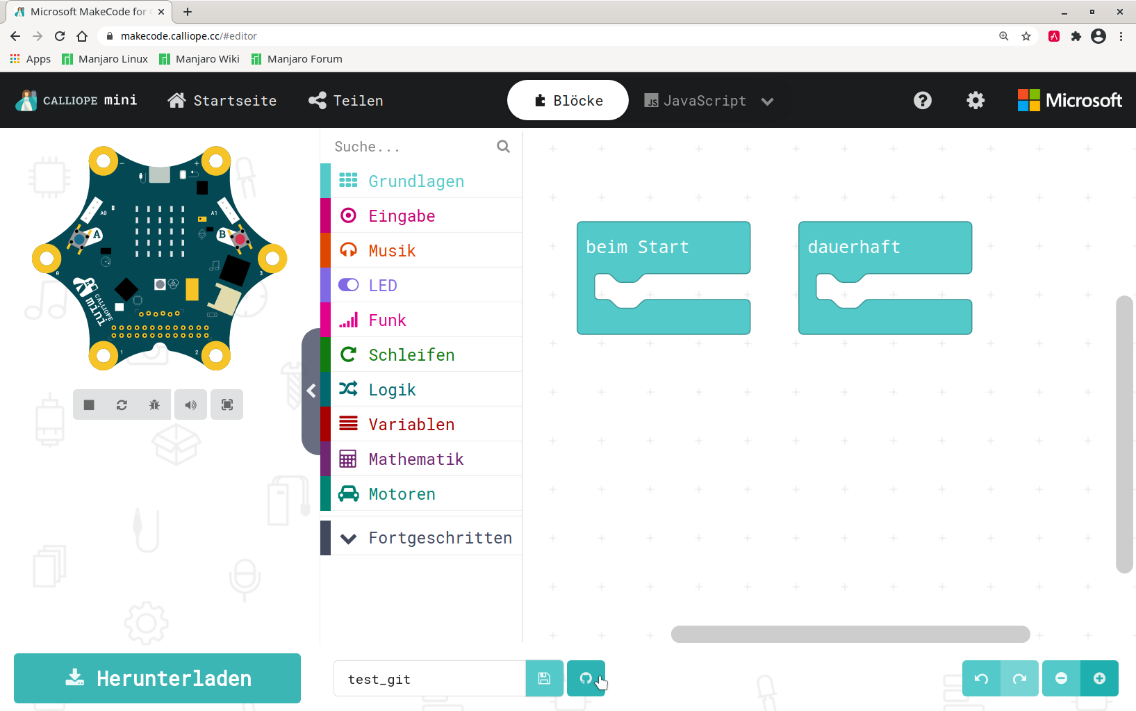 Github in Makecode